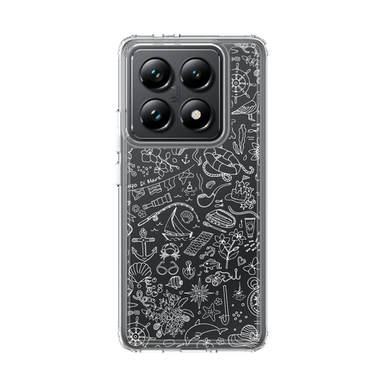 Slim Protection Case［ SINA COVA - Marine Line Art - White ］