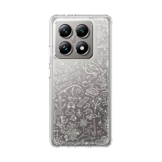 Slim Protection Case［ SINA COVA - Marine Line Art - White ］