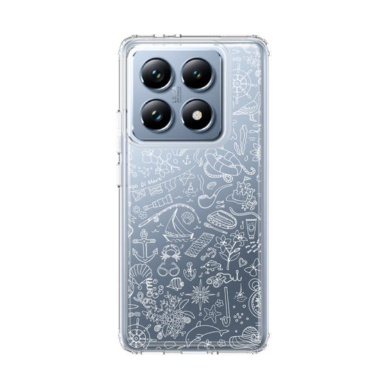Slim Protection Case［ SINA COVA - Marine Line Art - White ］