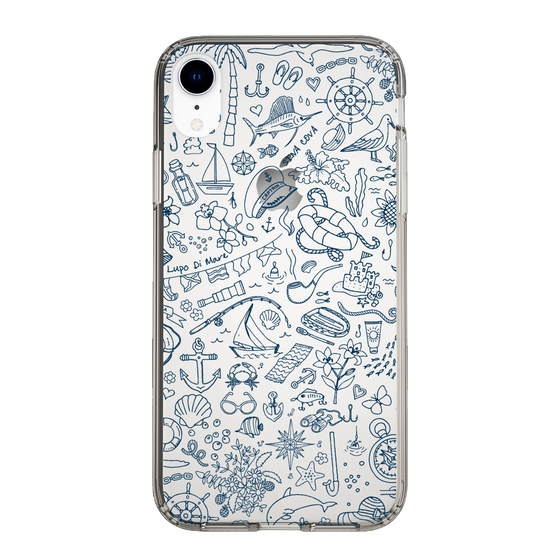 Slim Protection Case［ SINA COVA - Marine Line Art - Navy ］
