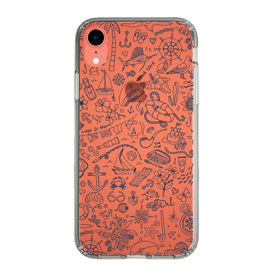 Slim Protection Case［ SINA COVA - Marine Line Art - Navy ］