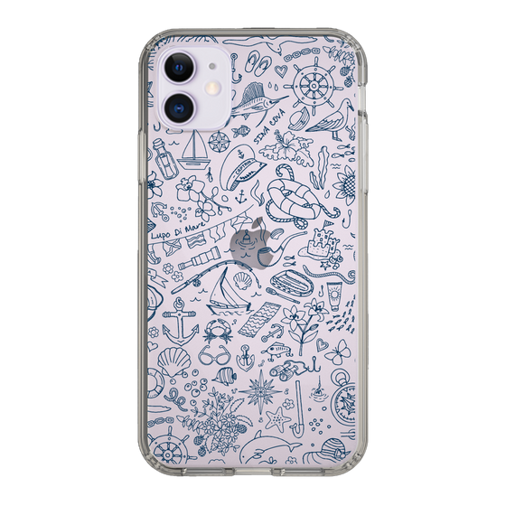 Slim Protection Case［ SINA COVA - Marine Line Art - Navy ］