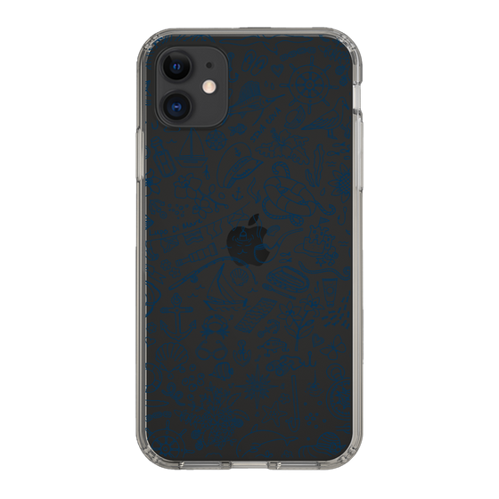 Slim Protection Case［ SINA COVA - Marine Line Art - Navy ］