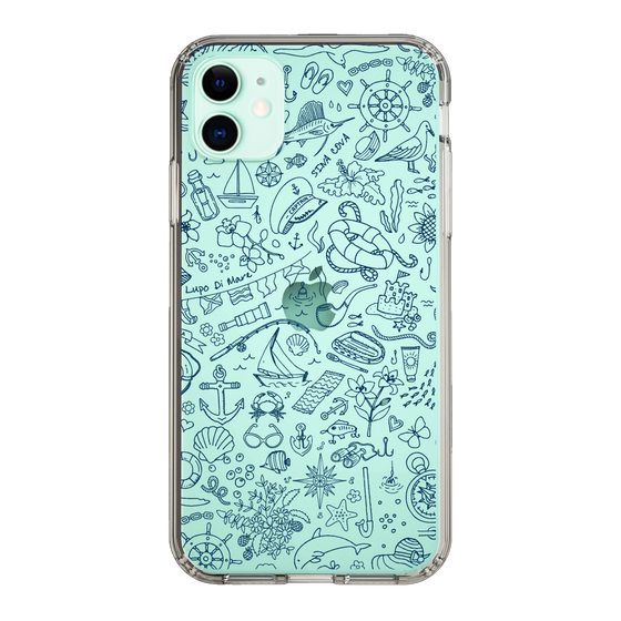 Slim Protection Case［ SINA COVA - Marine Line Art - Navy ］