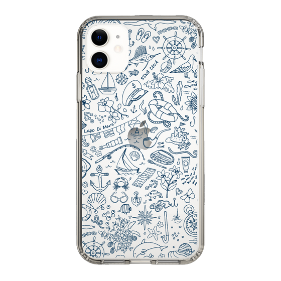 Slim Protection Case［ SINA COVA - Marine Line Art - Navy ］