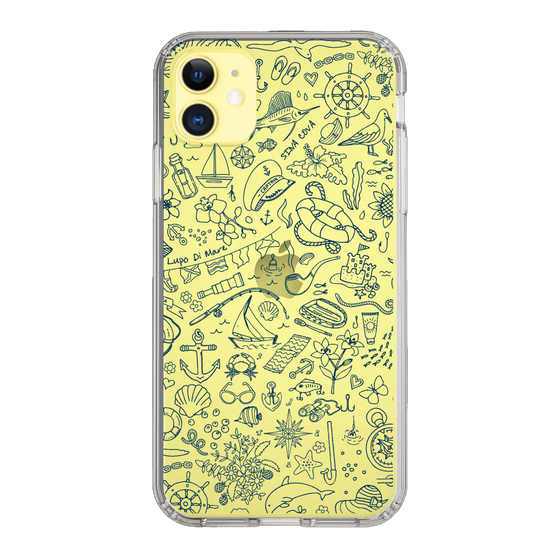 Slim Protection Case［ SINA COVA - Marine Line Art - Navy ］