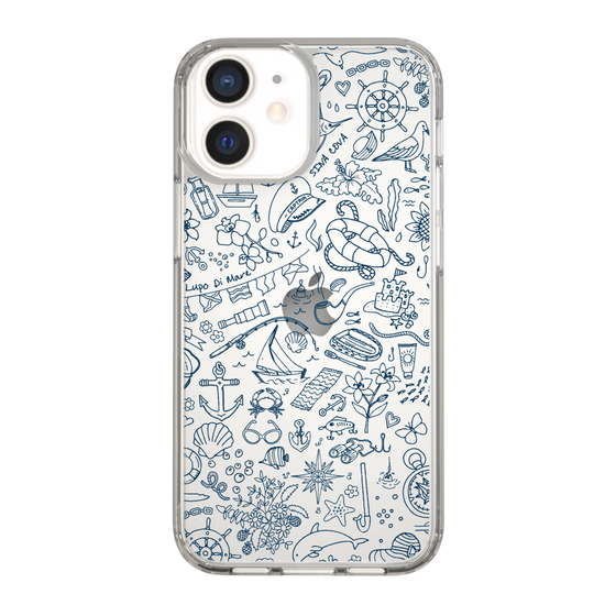 Slim Protection Case［ SINA COVA - Marine Line Art - Navy ］
