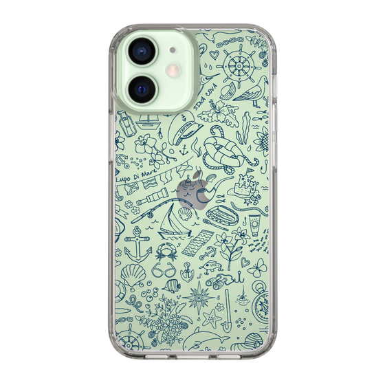 Slim Protection Case［ SINA COVA - Marine Line Art - Navy ］