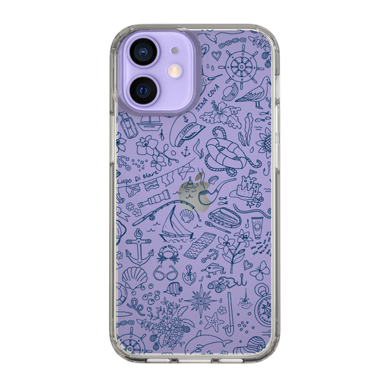 Slim Protection Case［ SINA COVA - Marine Line Art - Navy ］