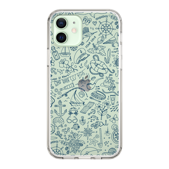 Slim Protection Case［ SINA COVA - Marine Line Art - Navy ］