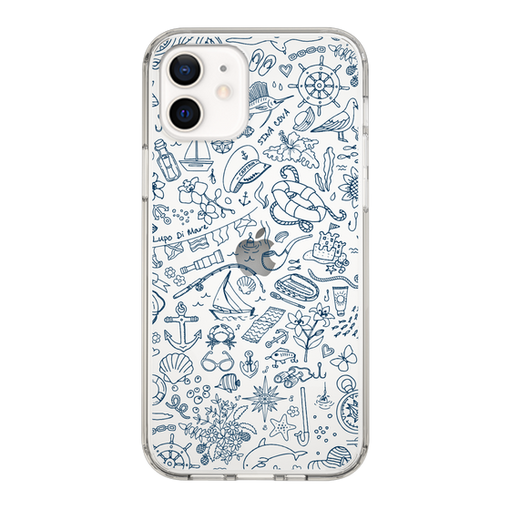 Slim Protection Case［ SINA COVA - Marine Line Art - Navy ］