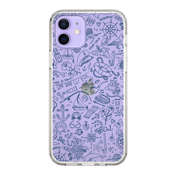 Slim Protection Case［ SINA COVA - Marine Line Art - Navy ］