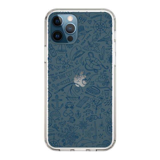 Slim Protection Case［ SINA COVA - Marine Line Art - Navy ］
