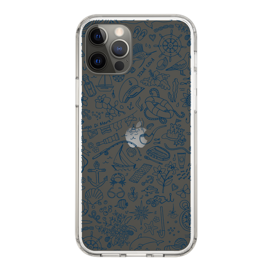 Slim Protection Case［ SINA COVA - Marine Line Art - Navy ］