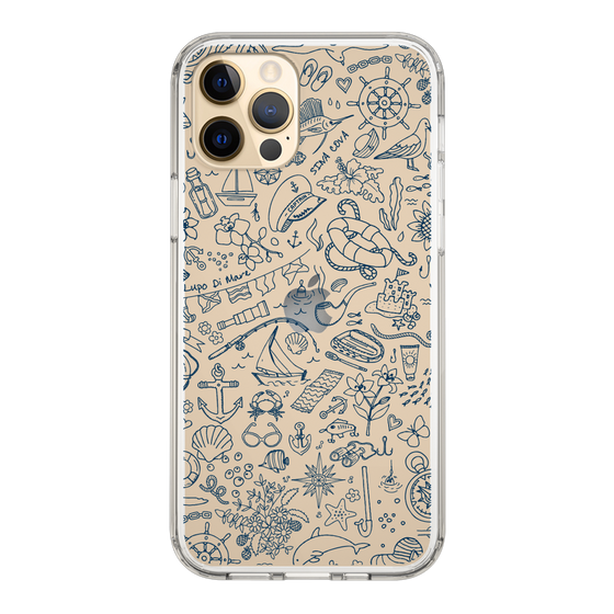 Slim Protection Case［ SINA COVA - Marine Line Art - Navy ］