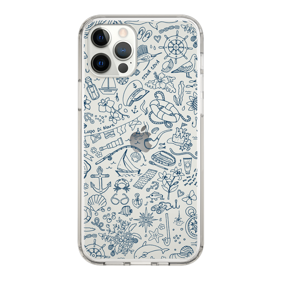 Slim Protection Case［ SINA COVA - Marine Line Art - Navy ］