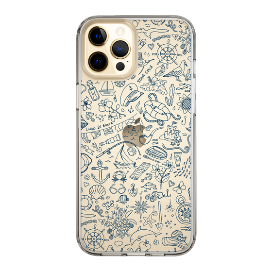 Slim Protection Case［ SINA COVA - Marine Line Art - Navy ］