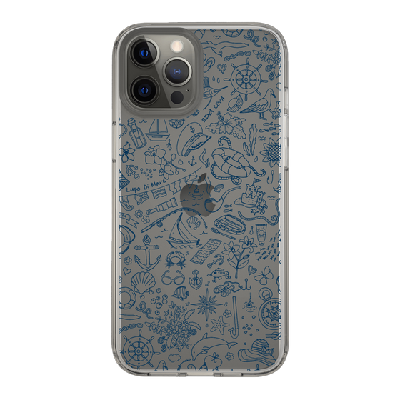 Slim Protection Case［ SINA COVA - Marine Line Art - Navy ］