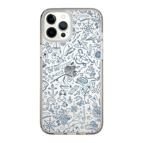 Slim Protection Case［ SINA COVA - Marine Line Art - Navy ］