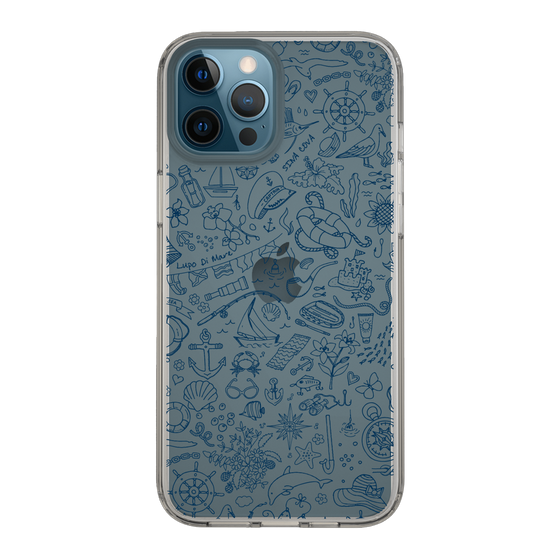 Slim Protection Case［ SINA COVA - Marine Line Art - Navy ］