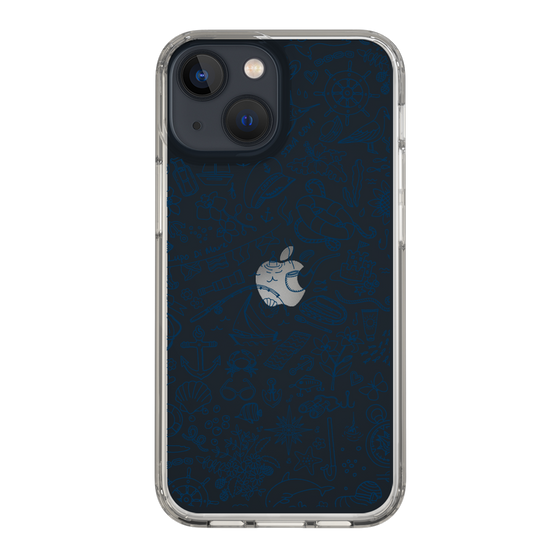 Slim Protection Case［ SINA COVA - Marine Line Art - Navy ］