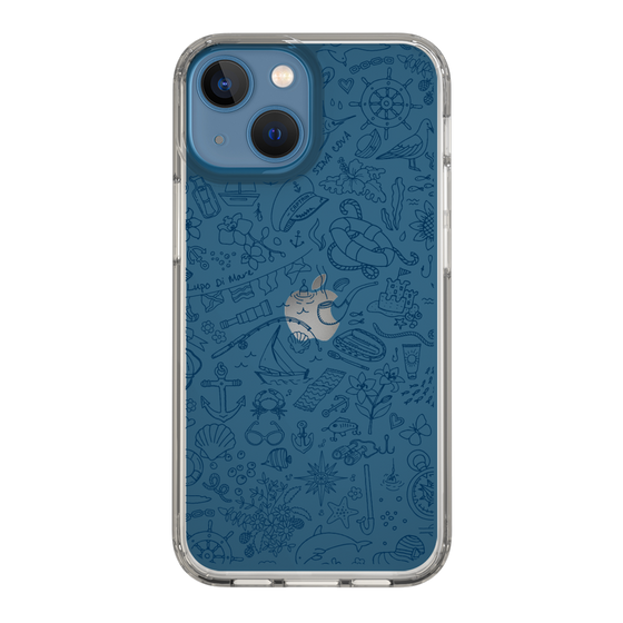 Slim Protection Case［ SINA COVA - Marine Line Art - Navy ］