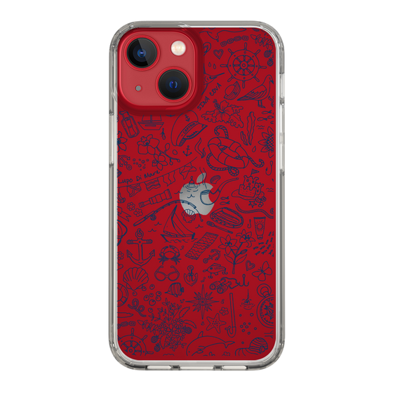 Slim Protection Case［ SINA COVA - Marine Line Art - Navy ］
