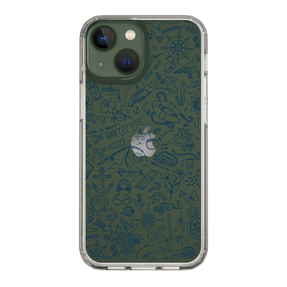 Slim Protection Case［ SINA COVA - Marine Line Art - Navy ］