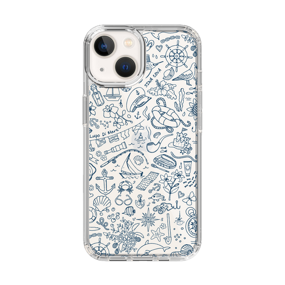 Slim Protection Case［ SINA COVA - Marine Line Art - Navy ］