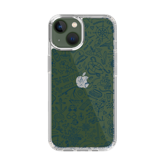 Slim Protection Case［ SINA COVA - Marine Line Art - Navy ］