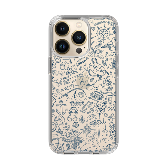 Slim Protection Case［ SINA COVA - Marine Line Art - Navy ］