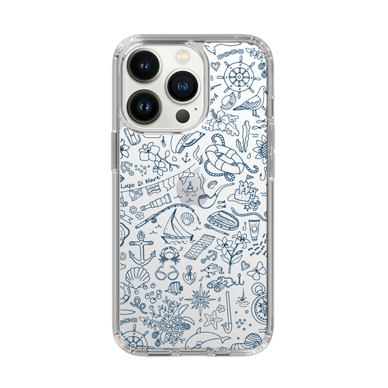 Slim Protection Case［ SINA COVA - Marine Line Art - Navy ］