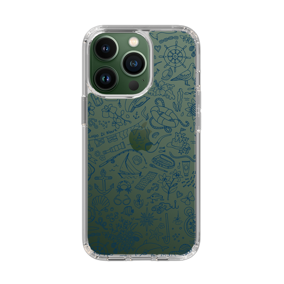 Slim Protection Case［ SINA COVA - Marine Line Art - Navy ］