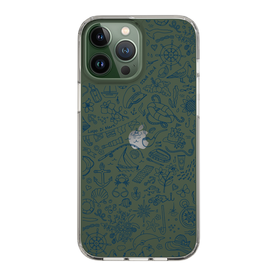 Slim Protection Case［ SINA COVA - Marine Line Art - Navy ］