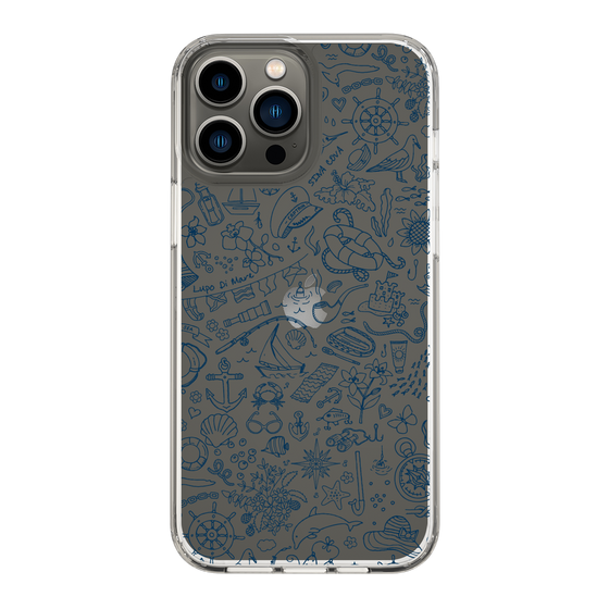 Slim Protection Case［ SINA COVA - Marine Line Art - Navy ］