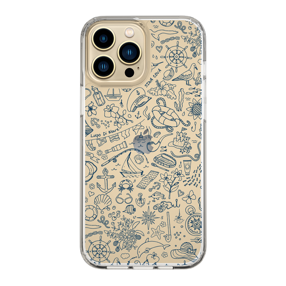 Slim Protection Case［ SINA COVA - Marine Line Art - Navy ］