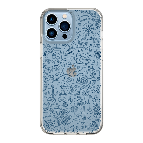 Slim Protection Case［ SINA COVA - Marine Line Art - Navy ］