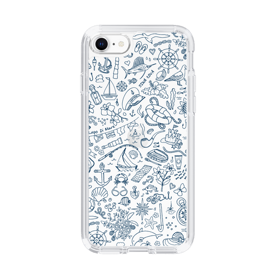 Slim Protection Case［ SINA COVA - Marine Line Art - Navy ］