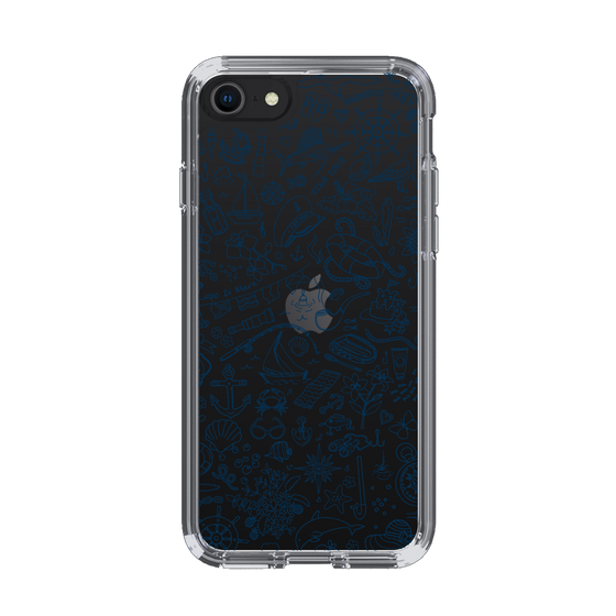 Slim Protection Case［ SINA COVA - Marine Line Art - Navy ］