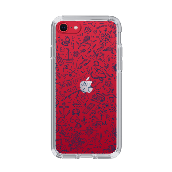 Slim Protection Case［ SINA COVA - Marine Line Art - Navy ］
