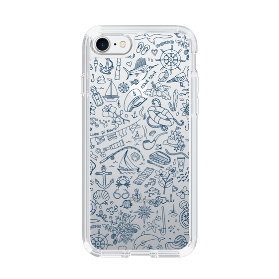 Slim Protection Case［ SINA COVA - Marine Line Art - Navy ］
