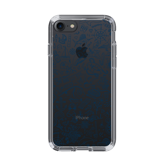 Slim Protection Case［ SINA COVA - Marine Line Art - Navy ］