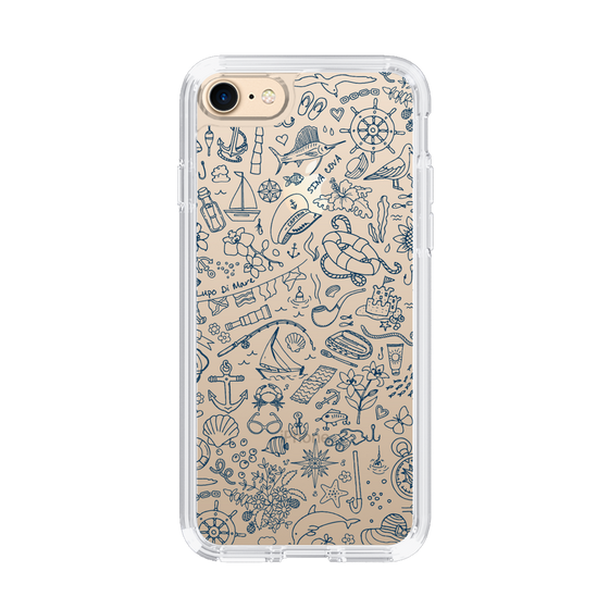 Slim Protection Case［ SINA COVA - Marine Line Art - Navy ］