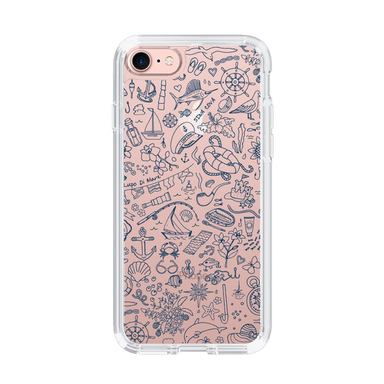 Slim Protection Case［ SINA COVA - Marine Line Art - Navy ］