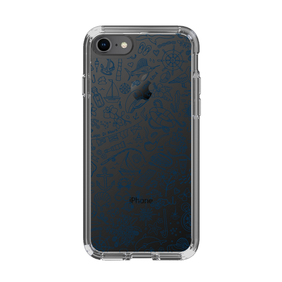 Slim Protection Case［ SINA COVA - Marine Line Art - Navy ］