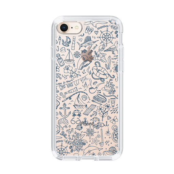 Slim Protection Case［ SINA COVA - Marine Line Art - Navy ］