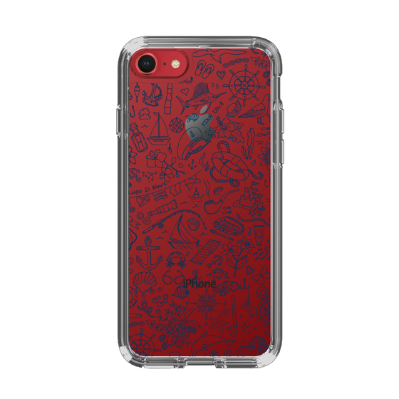 Slim Protection Case［ SINA COVA - Marine Line Art - Navy ］