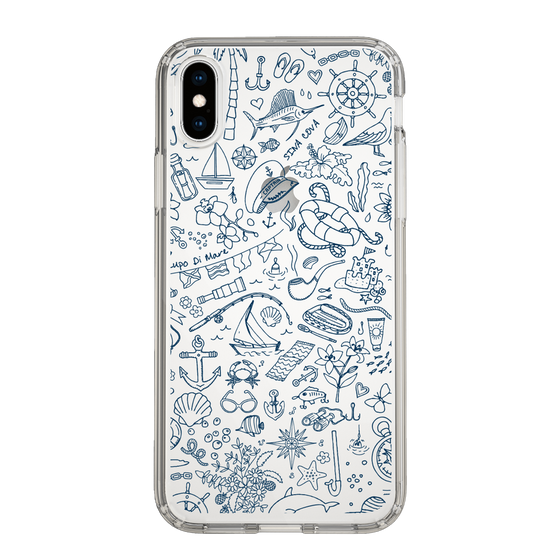 Slim Protection Case［ SINA COVA - Marine Line Art - Navy ］