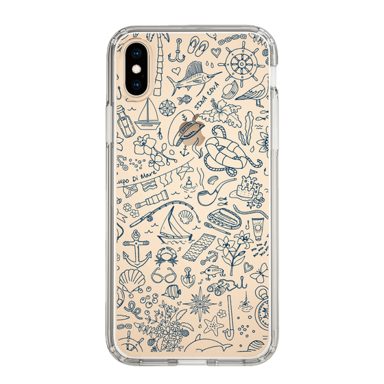 Slim Protection Case［ SINA COVA - Marine Line Art - Navy ］