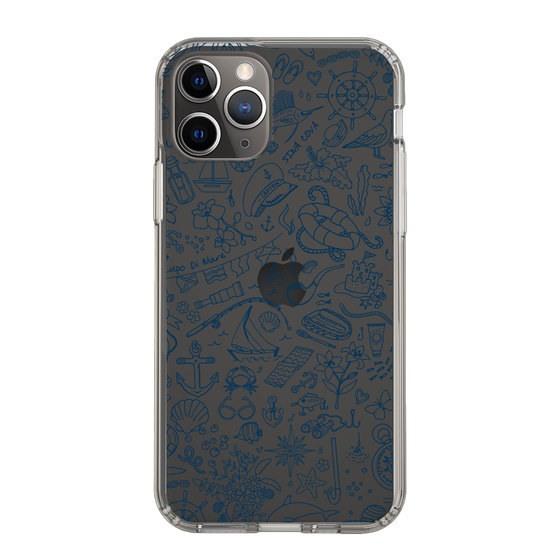Slim Protection Case［ SINA COVA - Marine Line Art - Navy ］